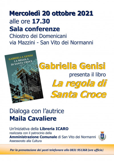 Gabriella Genisi presenta il libro “La regola di Santa Croce”