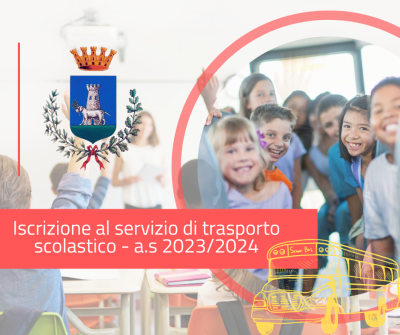 Avviso iscrizione al trasporto scolastico - a.s 2023-2024